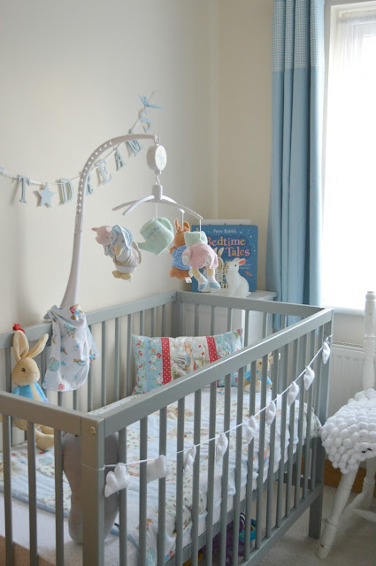 Beatrix Potter style nursery with cot Baby cot in nursery