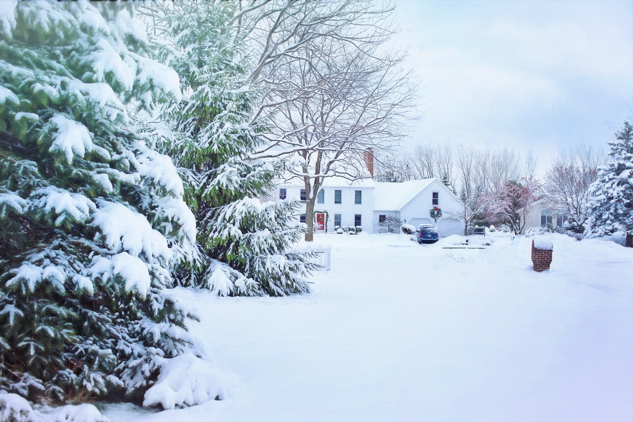 Farmhouse in winter