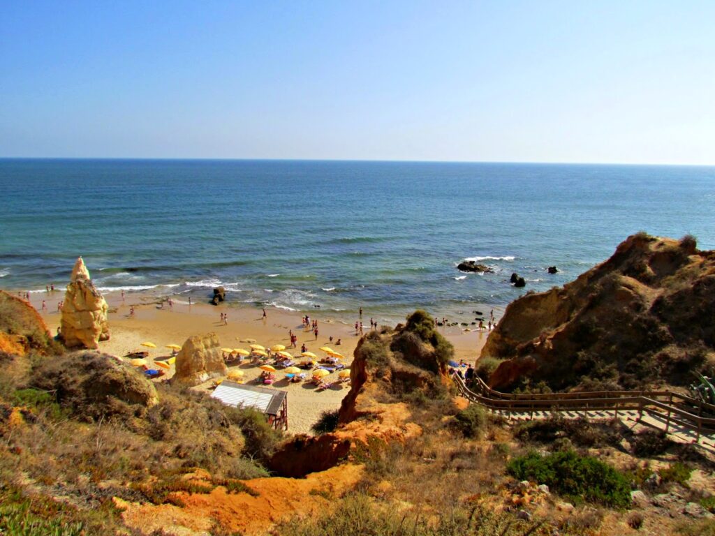 View of a beach in the Portuguese Algarve