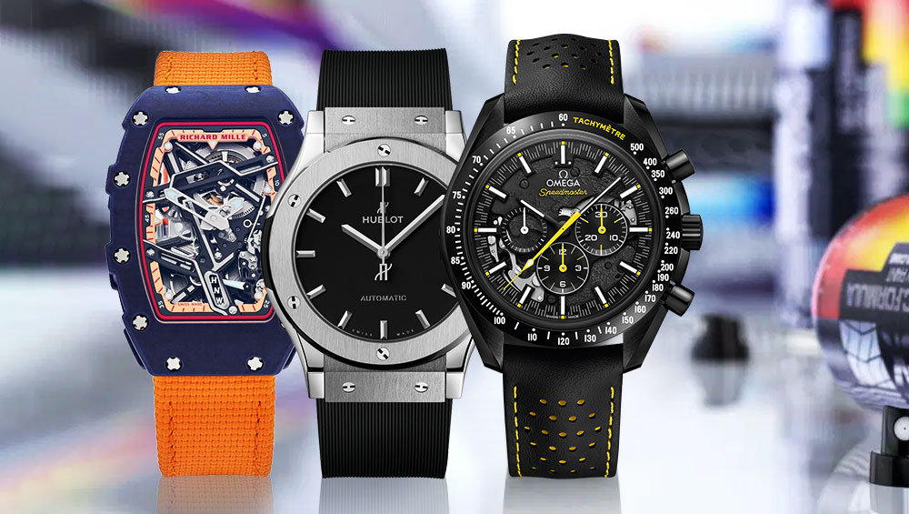 Three luxury watches displayed beside each other