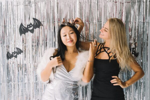 Two women at a party