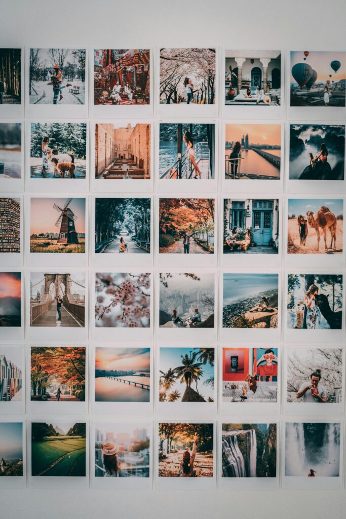 White wooden framed travel pictures