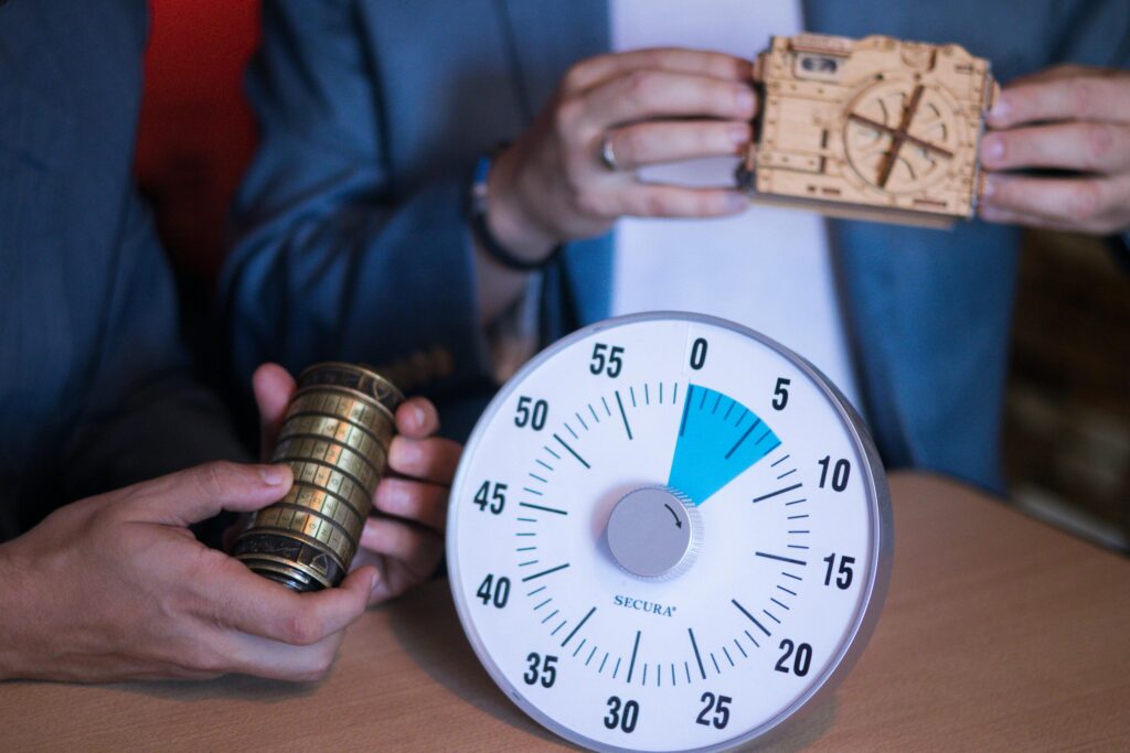 Escape room puzzle with timer