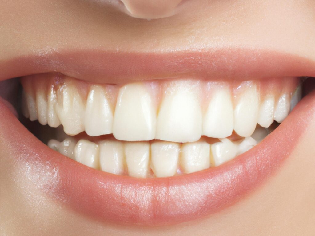 Beautiful gummy smile with white teeth