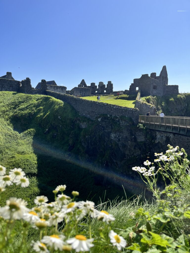 View of Dunluce Castle in the sunshine