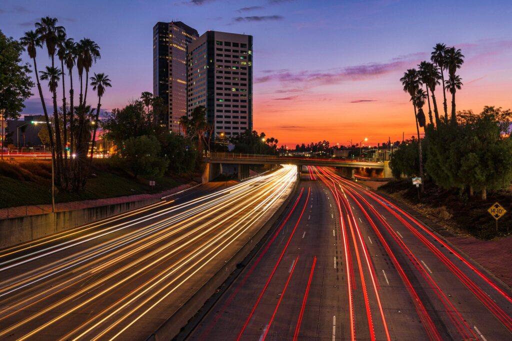 Burbank, CA at night time