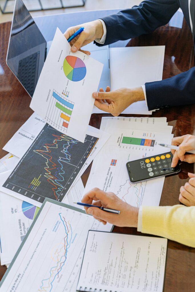 People looking at business plans