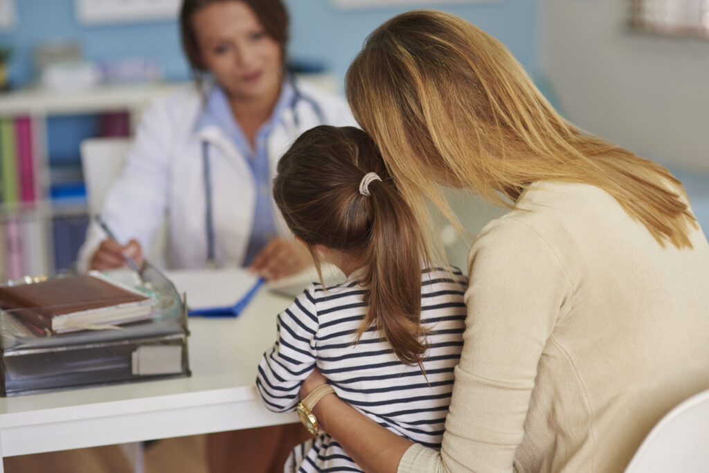 Mother and child at a doctors appointment