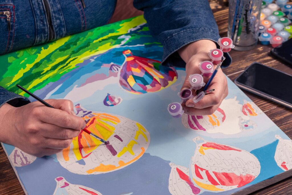 Colourful paint by numbers