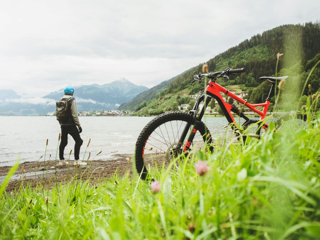 Person on a biking holiday