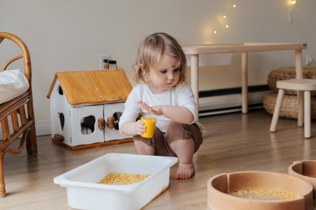 Child enjoying sensory play