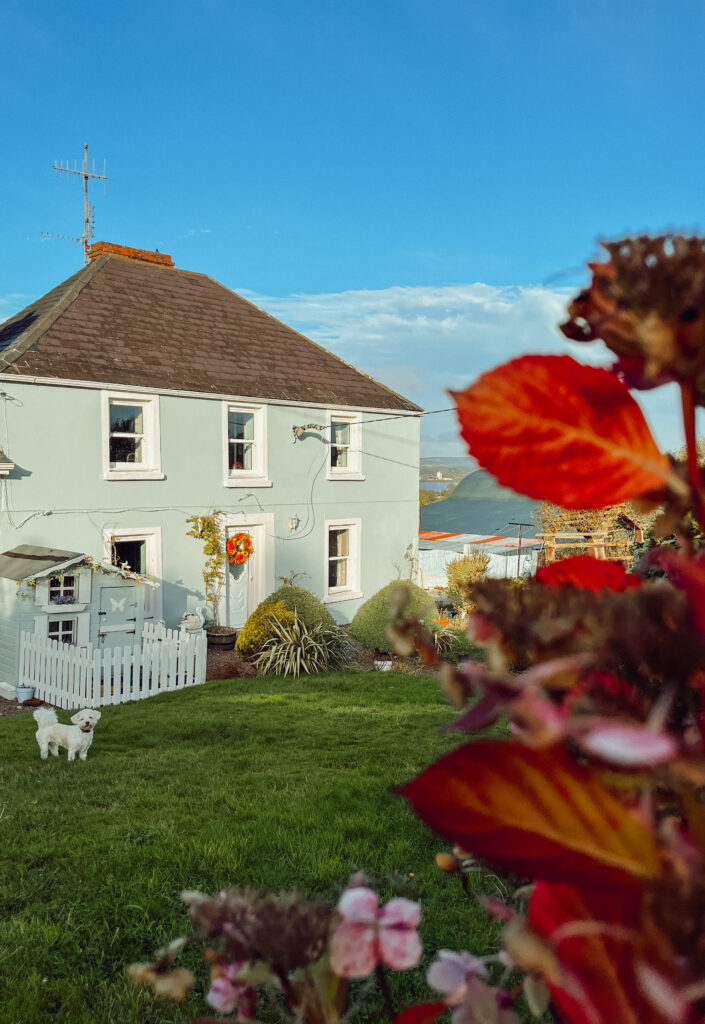 Blue country farmhouse