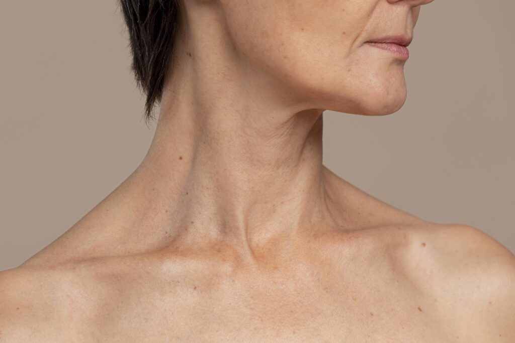 Middle-aged woman's neck