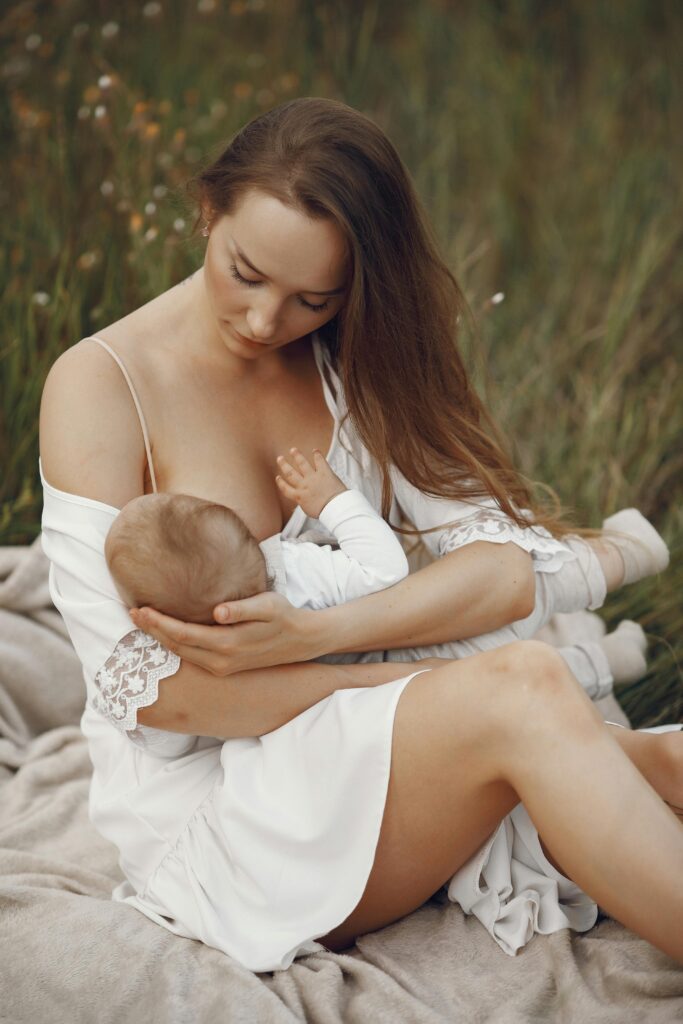 New mother breastfeeding her baby