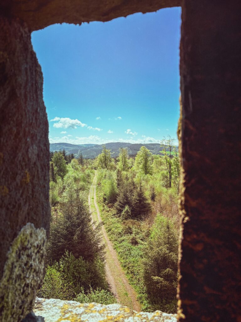 View from a window at De la Poer Tower