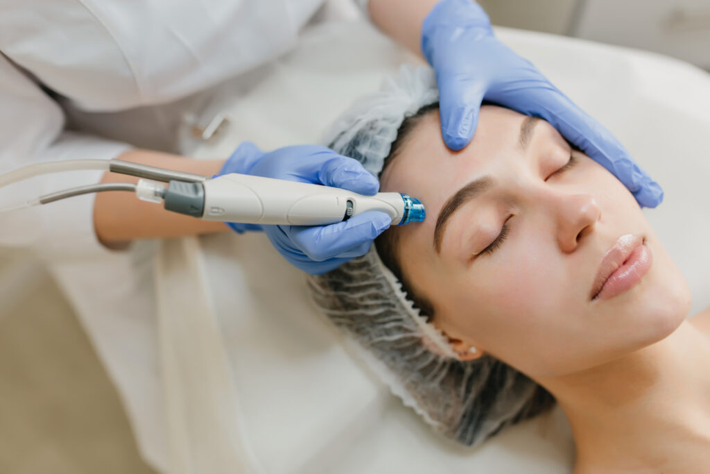 Woman getting a HydraFacial