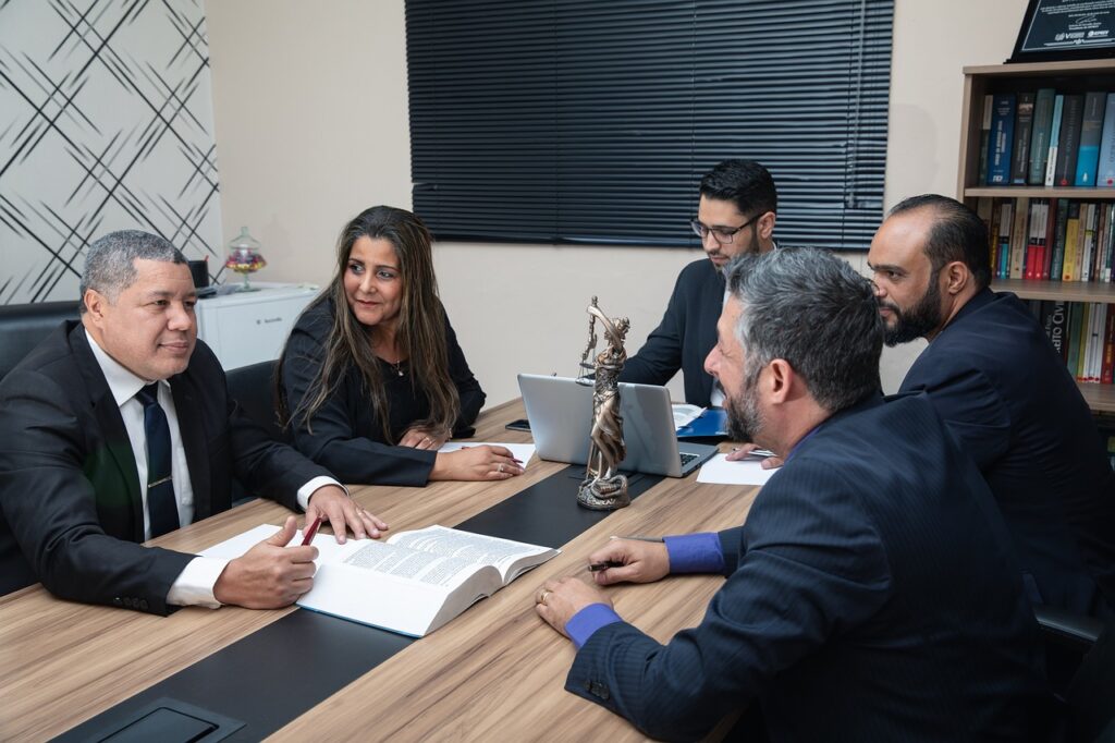 Legal counsel in a meeting