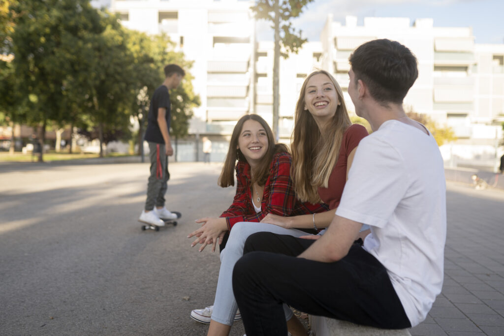 Teenagers hanging out