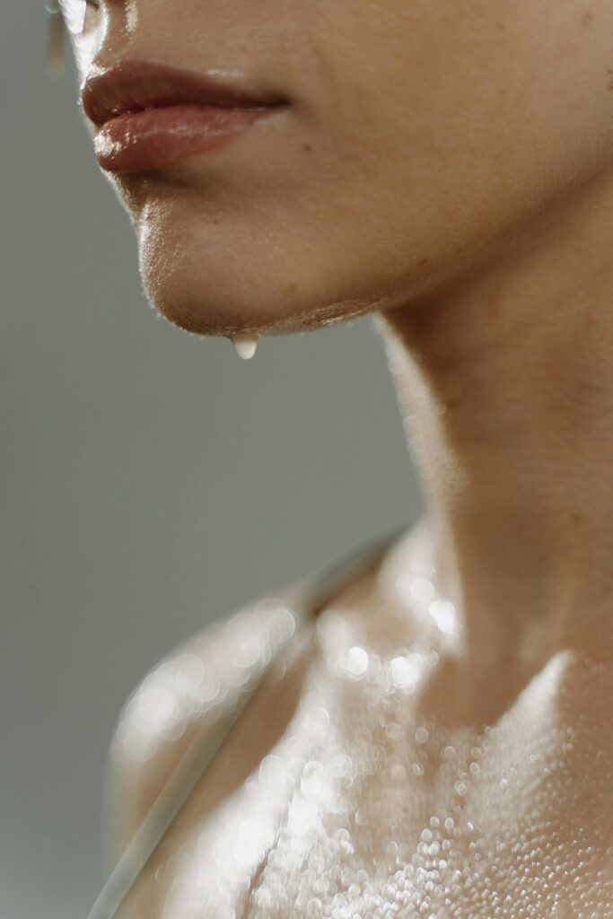Woman sweating