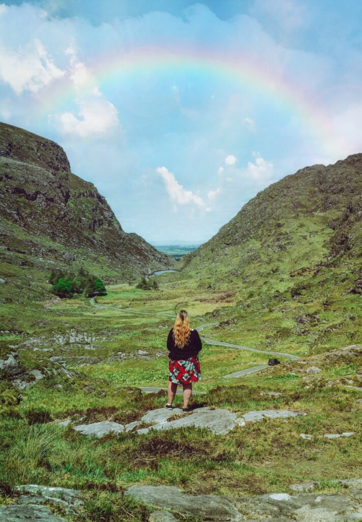 Woman standing at The Gap of Dunloe