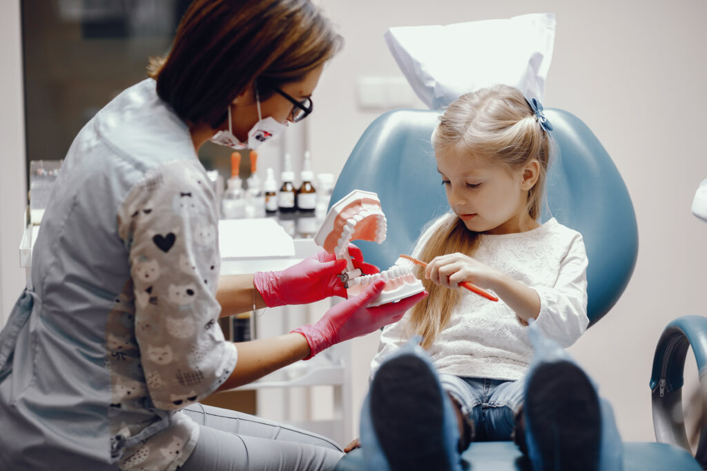 Girl at the dentist
