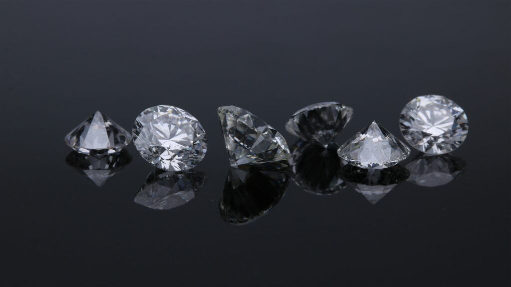 Diamonds on a black background