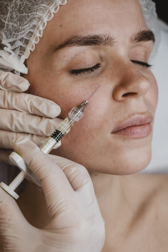 Woman getting facial fillers