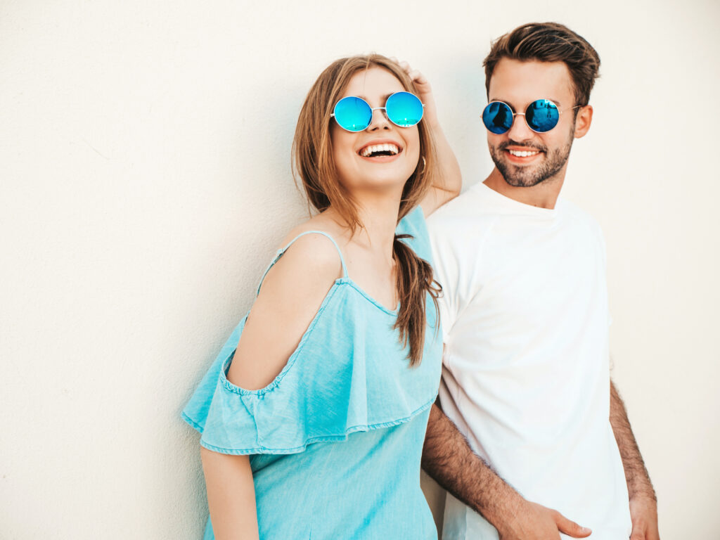 Couple wearing sunglasses