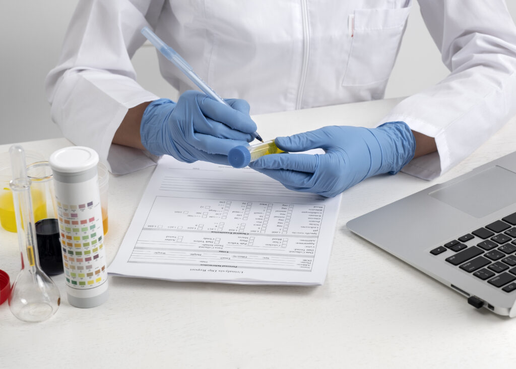 Lab doctor drug testing