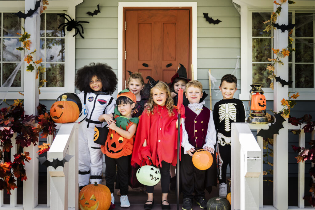 Children dressed up for Halloween