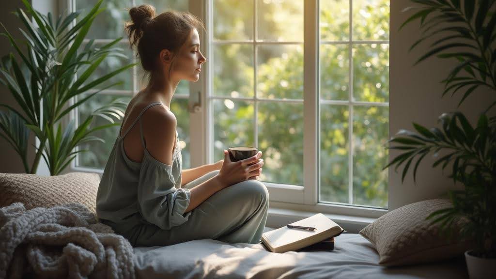 Serene home office scene.