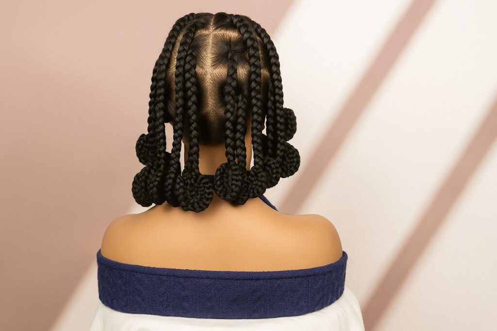 Braided wig back view