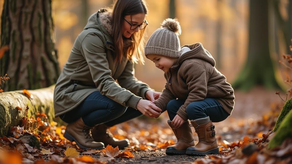 Autumn walk sock adjustment.