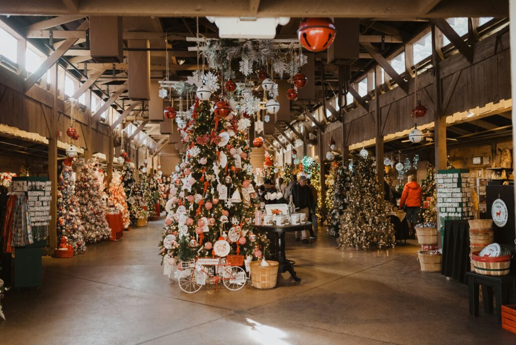 Inside view of a Christmas shop