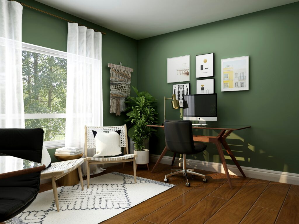 Green stylish home office