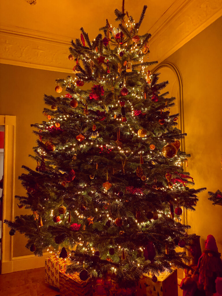 Beautifully decorated Christmas tree