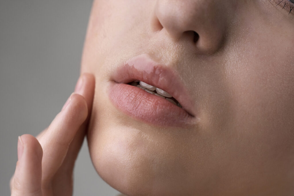 Close up of woman's lips