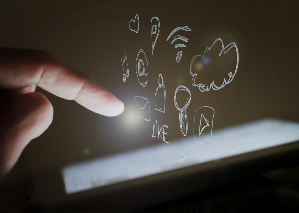Person using a touch screen