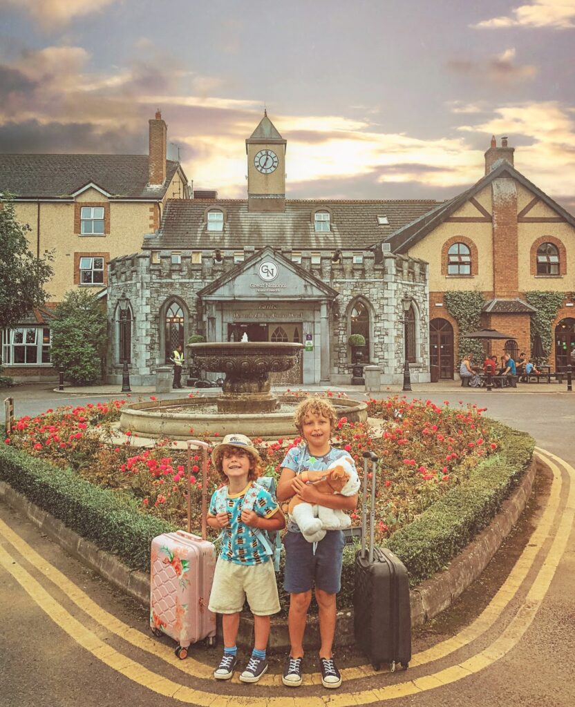 Children outside a hotel in Ireland