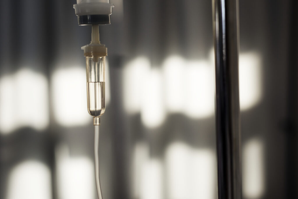 Close up of IV drip