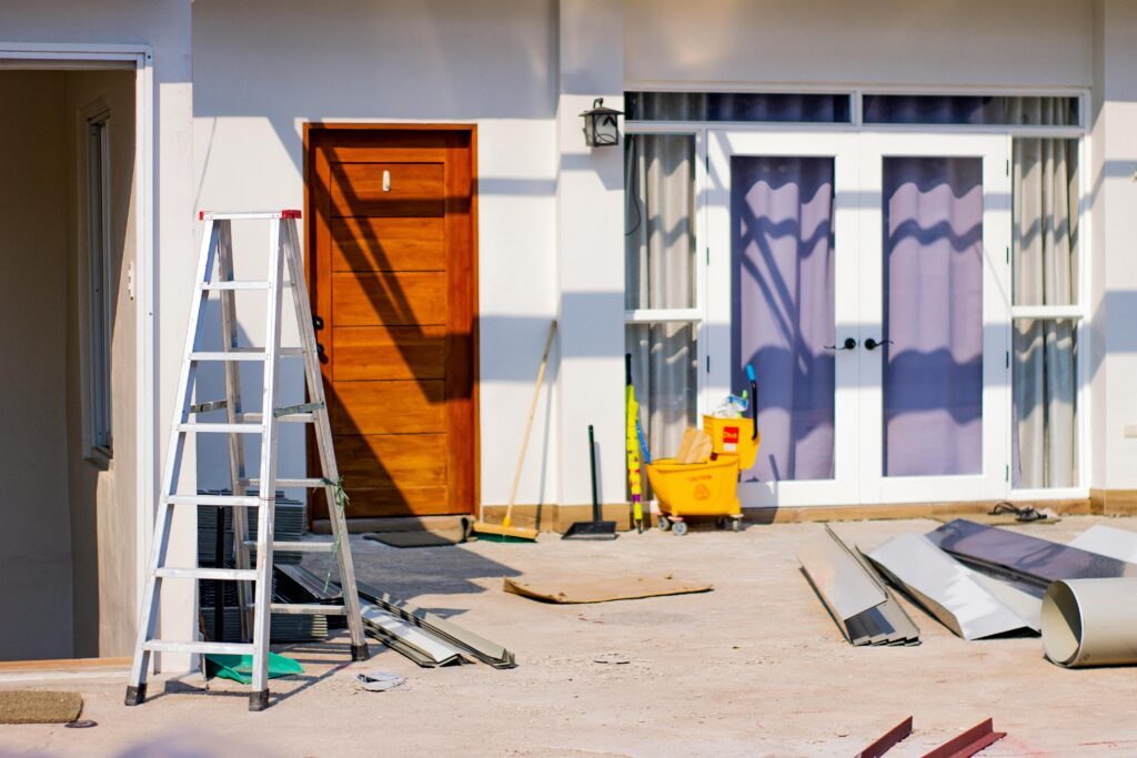 Outside renovation on a property