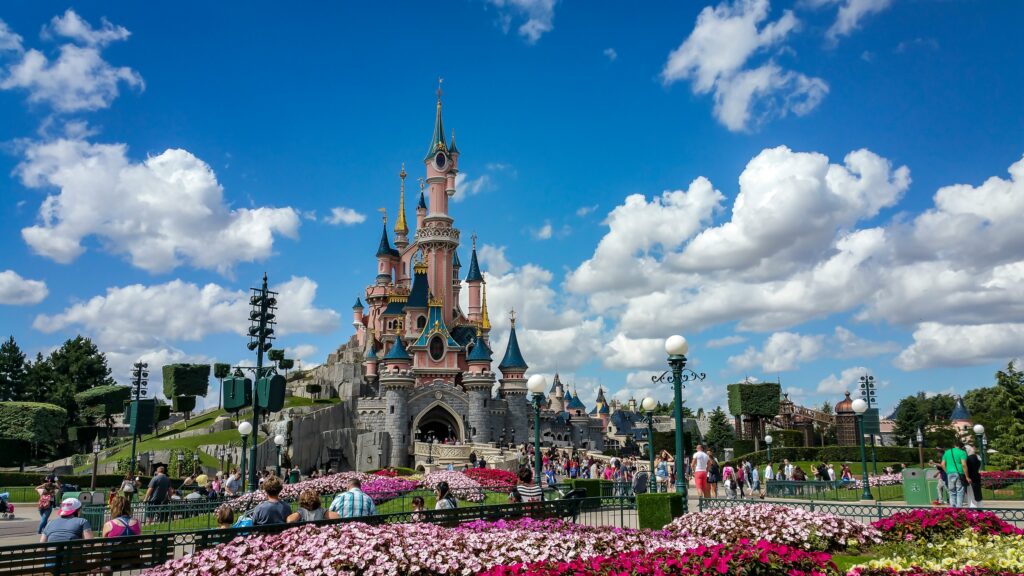 Disneyland Paris castle on a summer's day