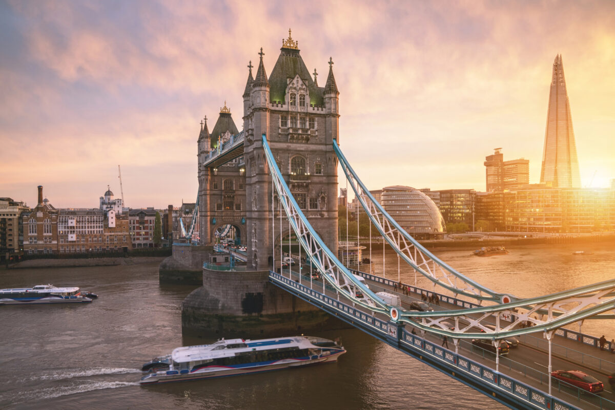 View of Tower Bridge at sunset