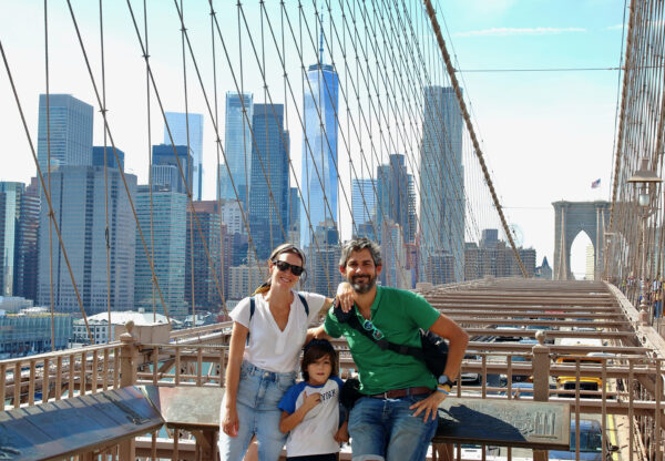 Family on the Brooklyn Bridge