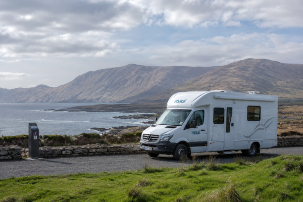 Camper by the coast in Ireland