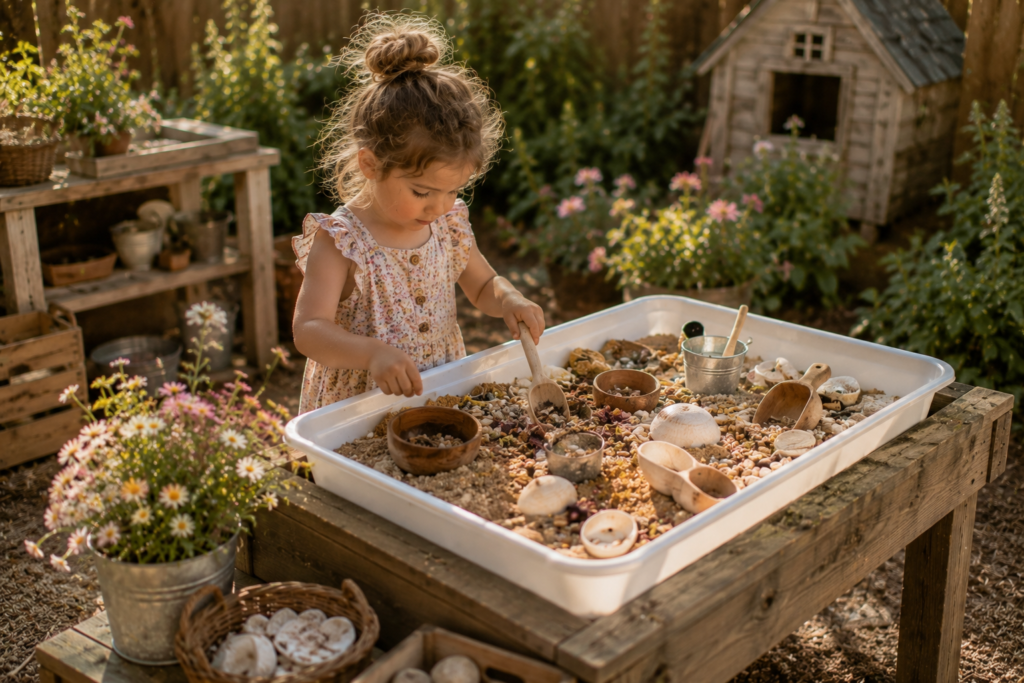 Backyard sensory play table