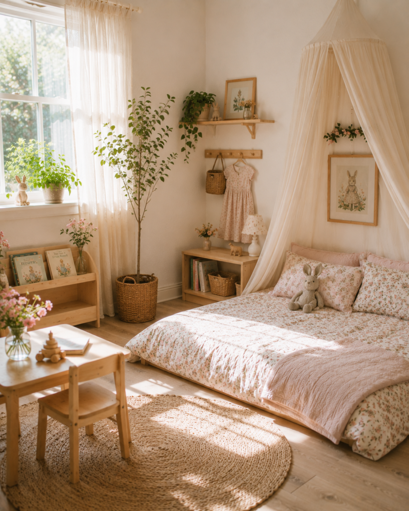 Girl's bright and airy bedroom