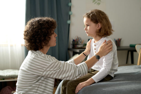 Parent speaking with child