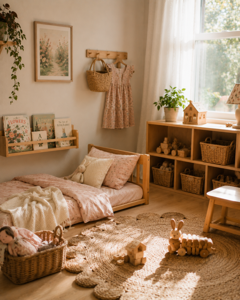Beautiful Montessori bedroom for a little girl