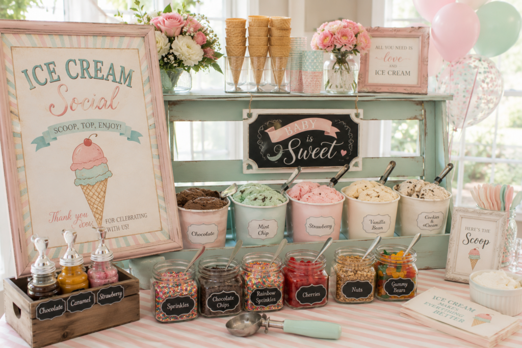 Ice-cream social table display